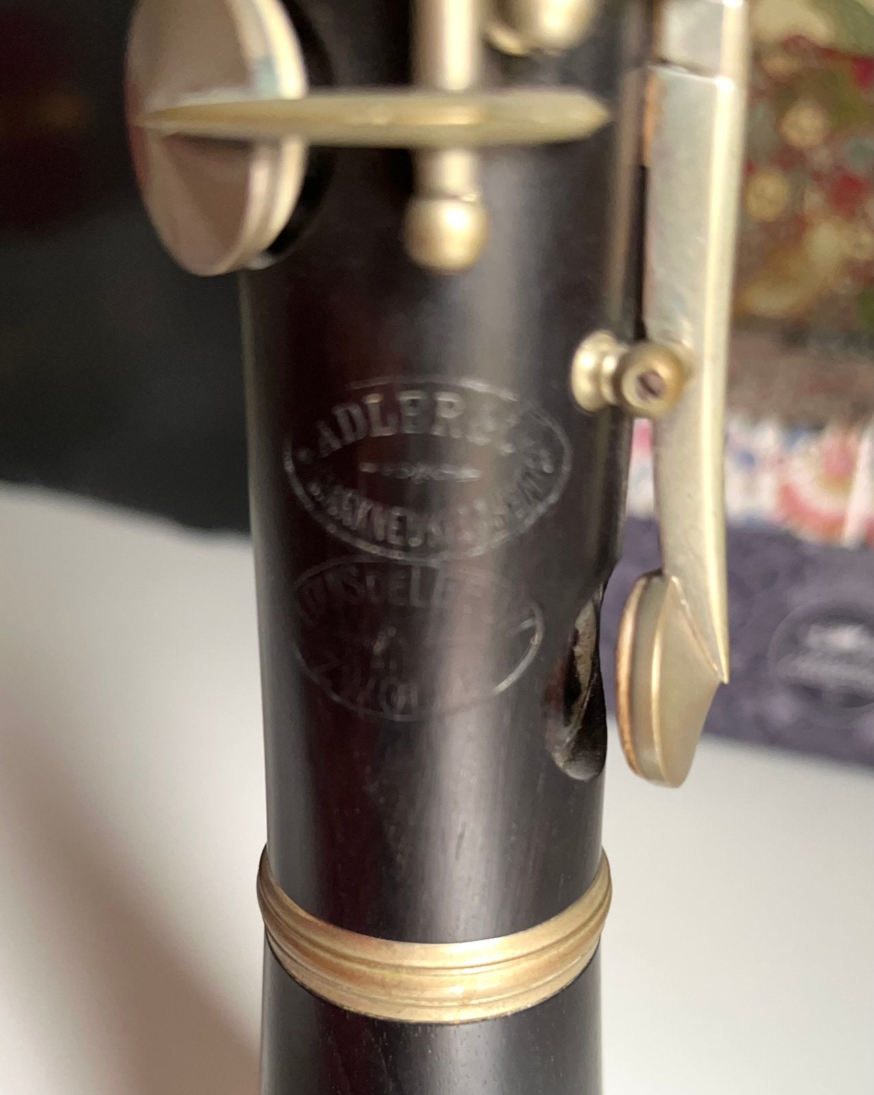 Adler & co ebbenhouten Bes-klarinet, Ophalen of Verzenden, Gebruikt, Hout, Bes-klarinet