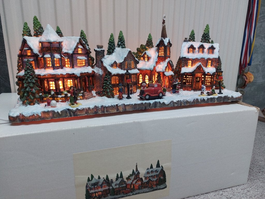 Kerststraatje Charles Dickensstijl met verlichting, Ophalen of Verzenden, Nieuw