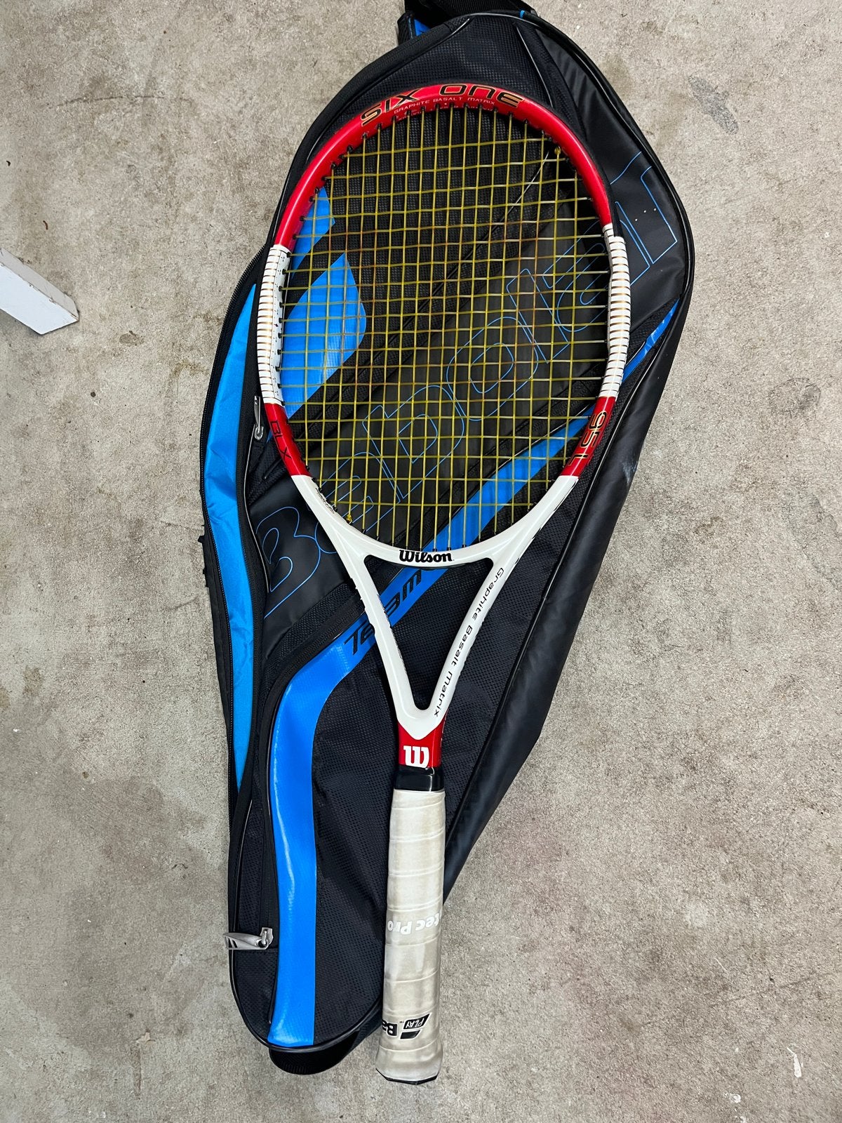 Wilson Six One tennisracket gripmaat 4 met Babolat tas, Gebruikt, L4, Ophalen of Verzenden, Wilson