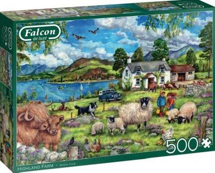 Falcon de Luxe - Highland Farm - 500 stukjes, Ophalen of Verzenden, 500 t/m 1500 stukjes, Nieuw, Legpuzzel