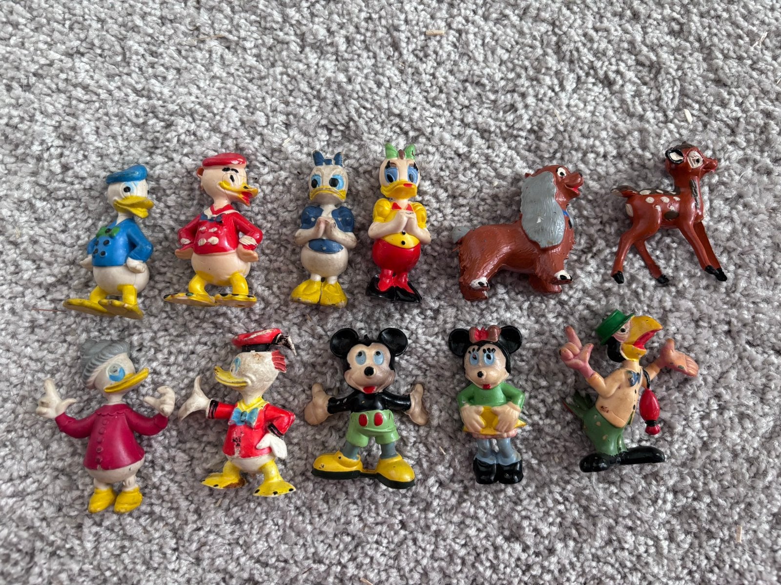 VINTAGE DISNEY FIGUURTJES OA KATRIEN, DONALD, MICKEY, MINNIE, Ophalen of Verzenden, Zo goed als nieuw, Beeldje of Figuurtje