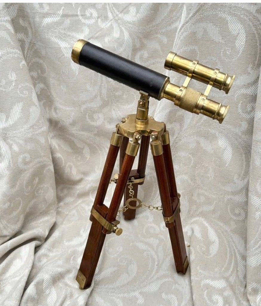 Vintage koperen/ messing verrekijker, telescoop op standaard, Overige typen, Nieuw, Ophalen of Verzenden, X