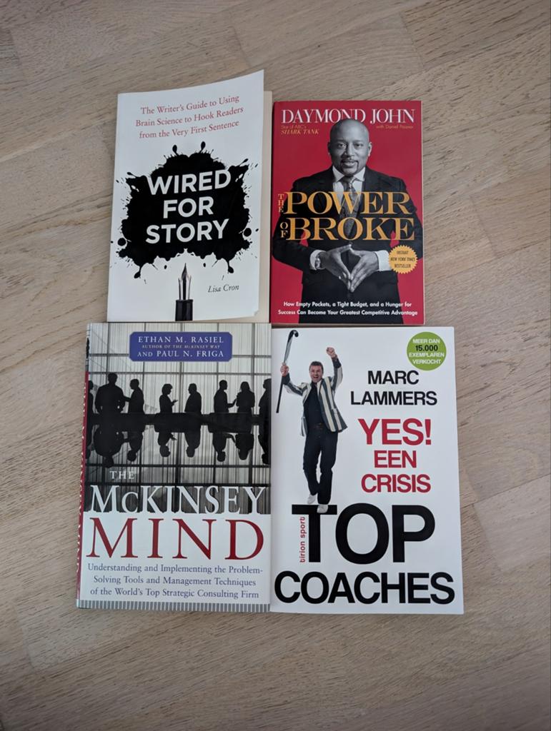 4 Boeken: McKinsey Mind, Wired for Story, Power of Broke etc, Boeken, Ophalen of Verzenden, Gelezen, Management