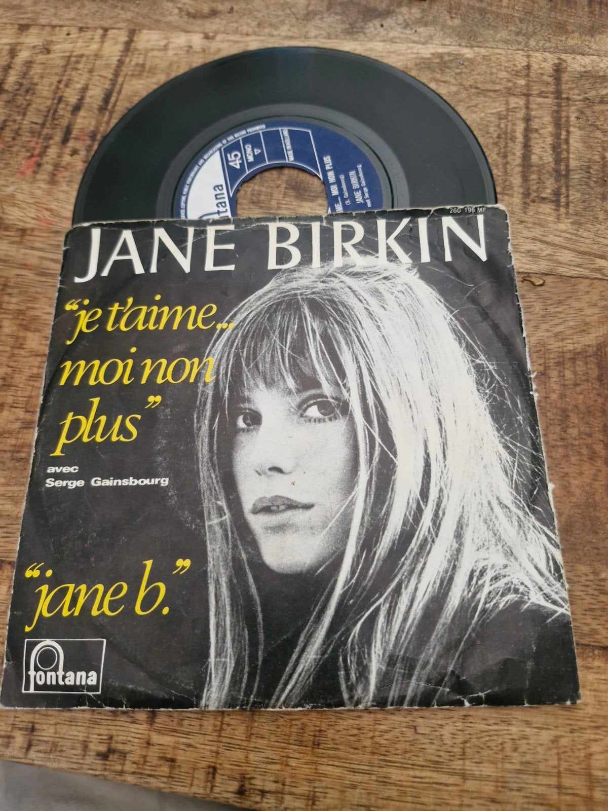Jane Birkin - Je t'aime... moi non plus (Single), Gebruikt, 7 inch, Ophalen of Verzenden, Pop