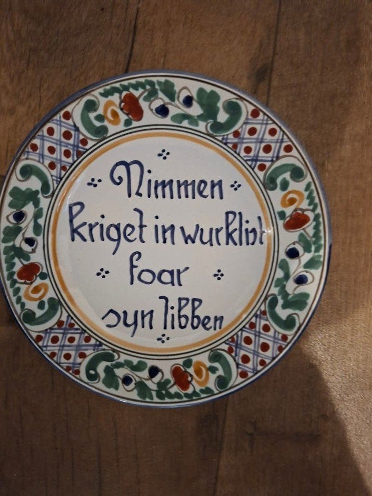Decoratief bord met Friese tekst, Ophalen of Verzenden