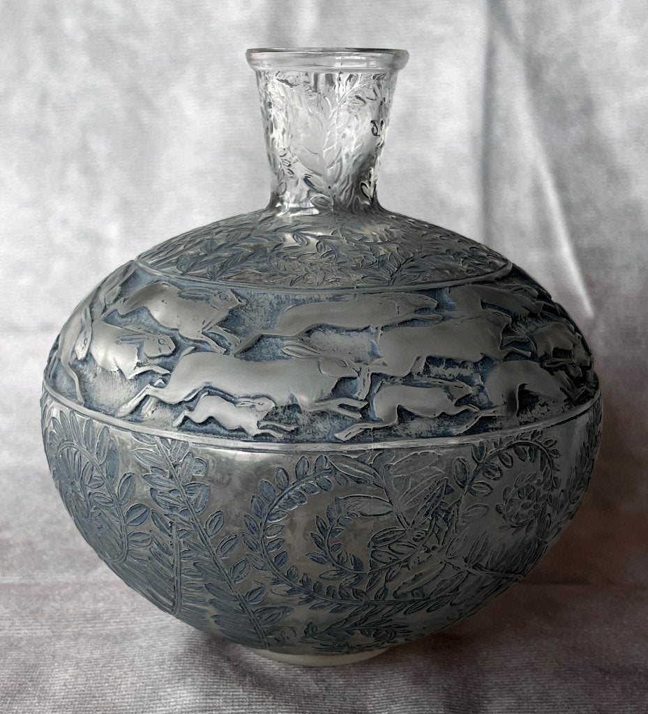 Rene Lalique 'Lievres' vaas - Art Deco, Ophalen of Verzenden