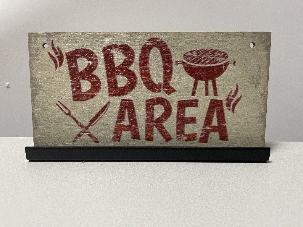 BBQ Area houten wandbord, Www.pand50.nl, Nieuw, Ophalen of Verzenden, Printer 29B Coevorden