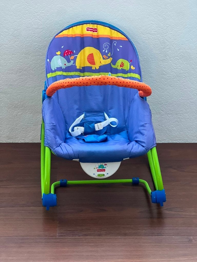 Fisher-Price Wipstoel met vrolijke olifantjes, Kinderen en Baby's, Wipstoeltjes, Ophalen, Fisher-Price, Gebruikt, Verstelbaar