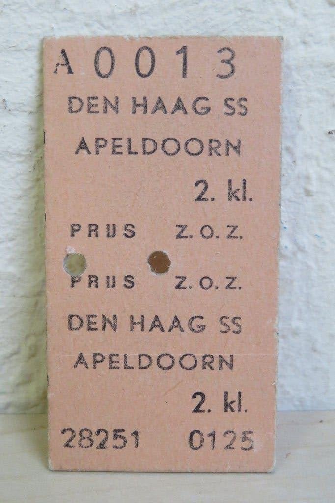 Oud treinkaartje Den Haag SS - Apeldoorn (1968), Ophalen of Verzenden, Gebruikt, Trein, Kaart of Prent