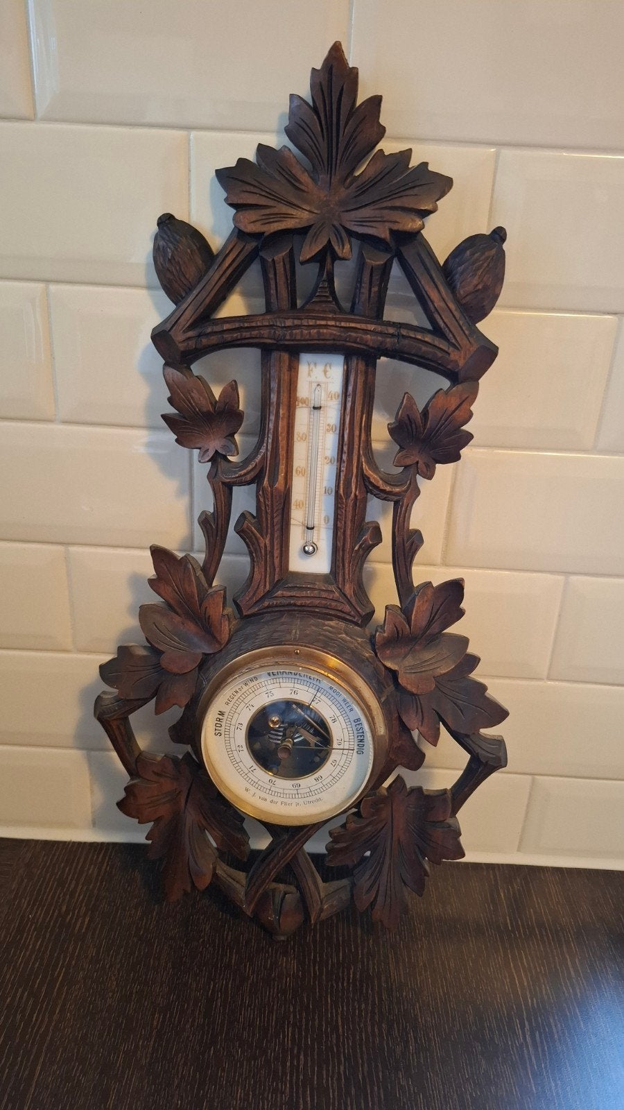 antieke barometer uit Utrecht zie omschrijving, Antiek en Kunst, Ophalen