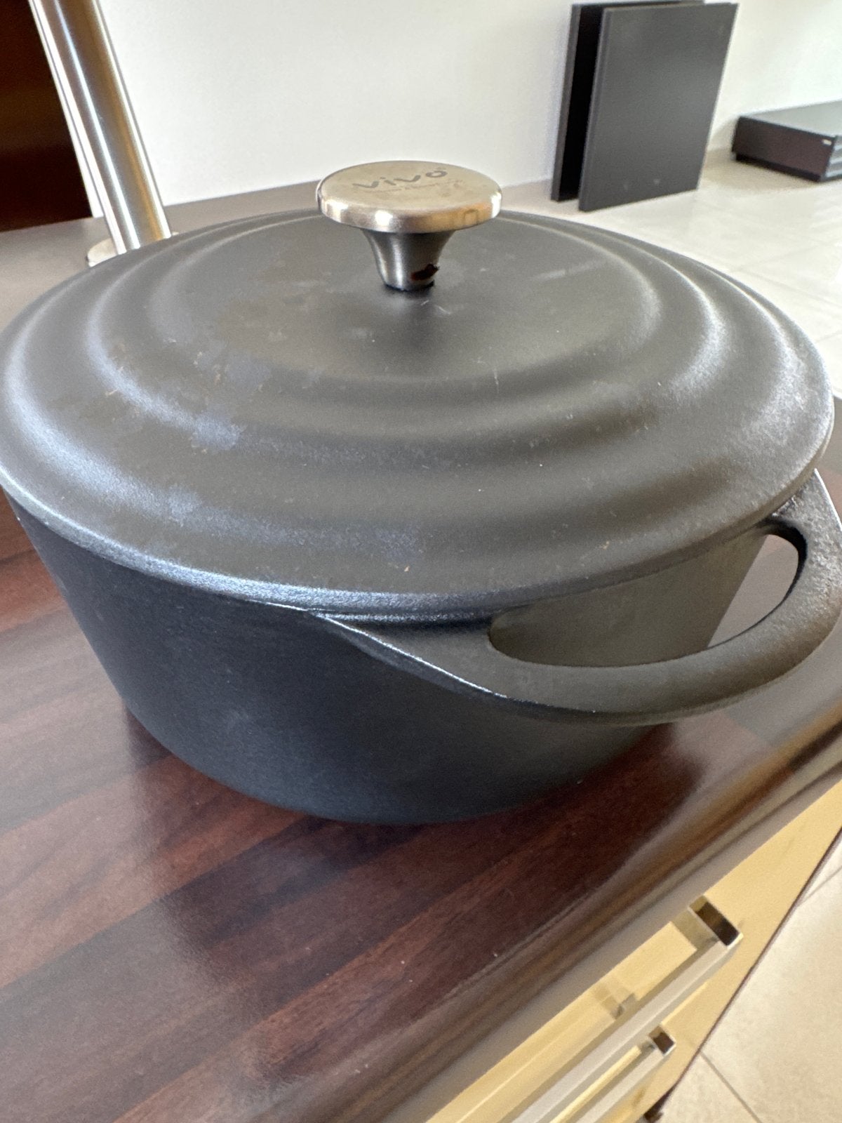 Vivo Villeroy & Boch Gietijzeren Braadpan 4.2L, Ophalen, Met deksel, Zo goed als nieuw, Overige merken
