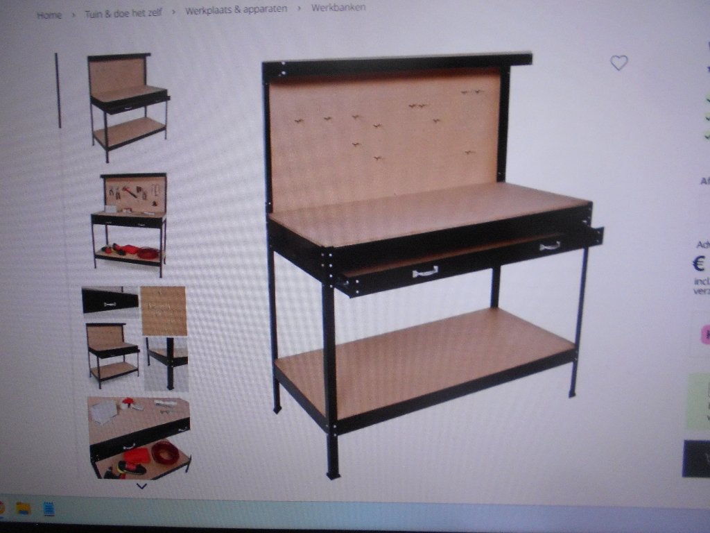 nog als nieuwe Tectake werkbank BR.D.H.120x60x156cm., Doe-het-zelf en Verbouw, Werkbanken, Ophalen, Zo goed als nieuw, 120 tot 170 cm