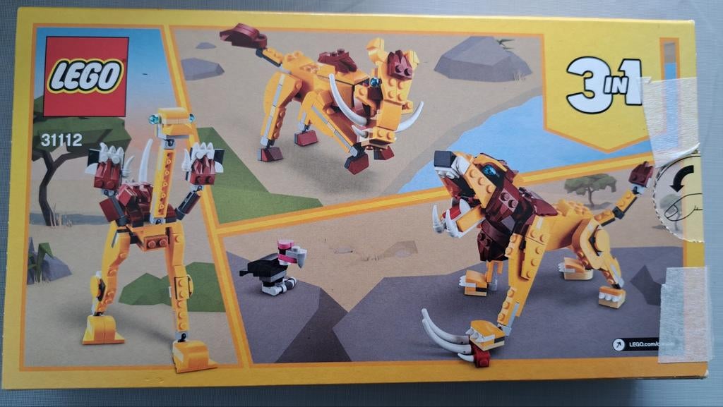 GEBRUIKT, LEGO Creator 31112 Wilde Leeuw 3-in-1 set, Gebruikt, Lego, Ophalen of Verzenden, Ongeopend/sealed