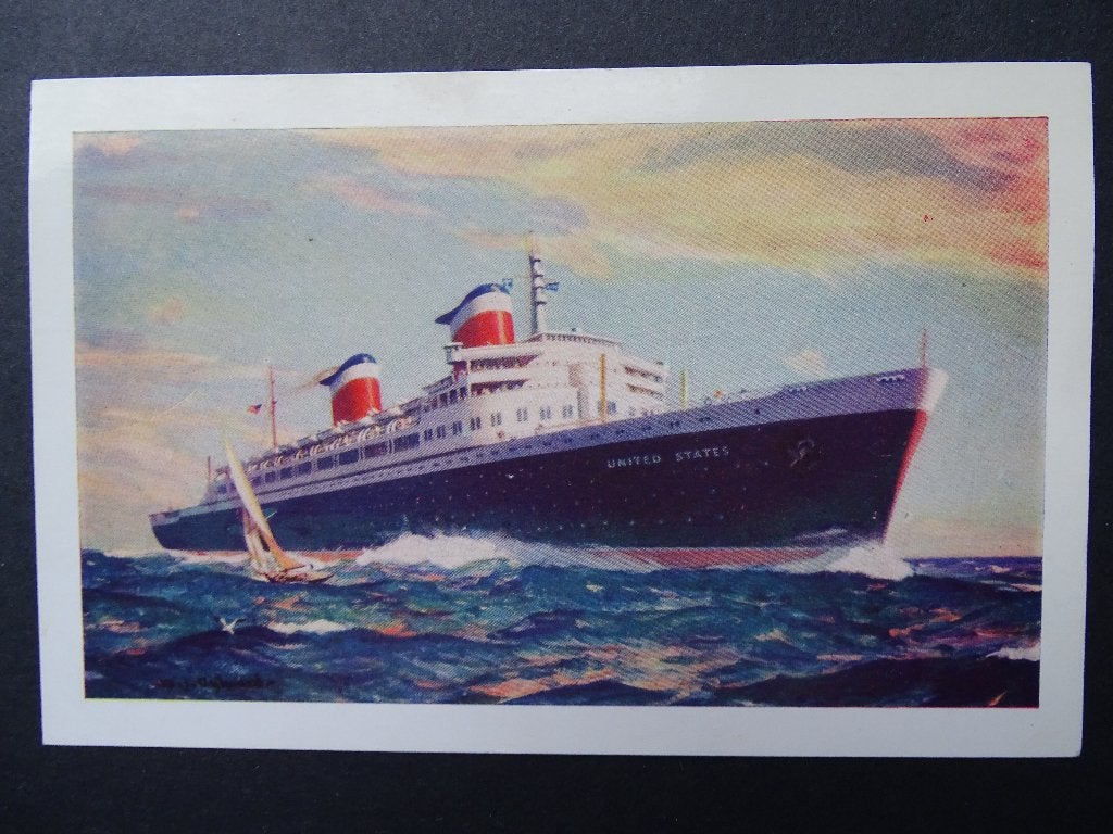United States 1952 / United states Lines, Ophalen of Verzenden, Zo goed als nieuw, Motorboot, Kaart, Foto of Prent