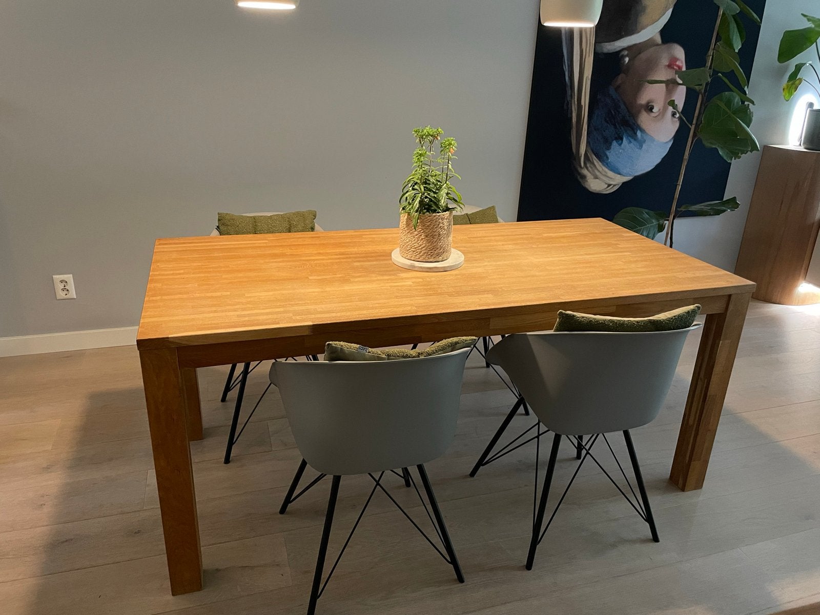 Eikenhouten eettafel 180x85x78cm - Massief blad, Ophalen, Gebruikt, Eikenhout, 50 tot 100 cm