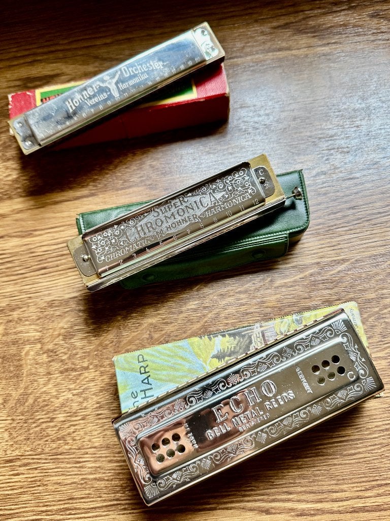 Hohner mondharmonica's, Muziek en Instrumenten, Blaasinstrumenten | Mondharmonica's, Ophalen, Gebruikt, C-mondharmonica, Met koffer of doosje