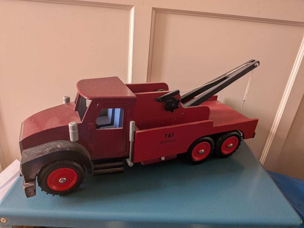 Grote houten takelwagen  plm. 60 cm, Ophalen of Verzenden, Gebruikt