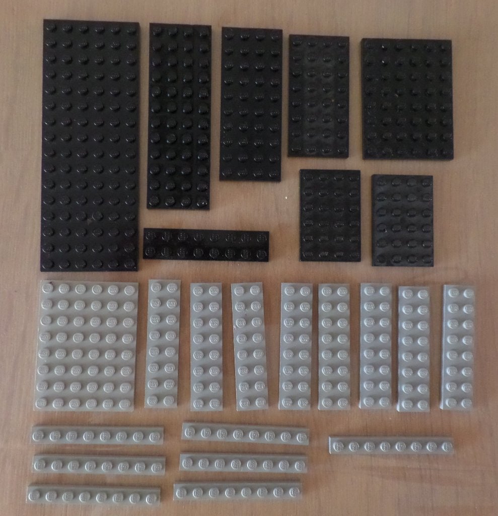 Lego plates zwart en grijze platte stenen, Ophalen of Verzenden, Zo goed als nieuw, Losse stenen, Lego