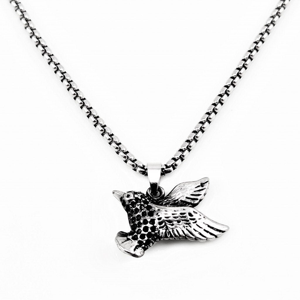 60cm x 3mm Ketting Kolibrie Hanger Zwarte Strass Dames Heren, Birgitta-Gracht 33, 6465 EL Kerkrade, Nederland, Verzenden, Nieuw