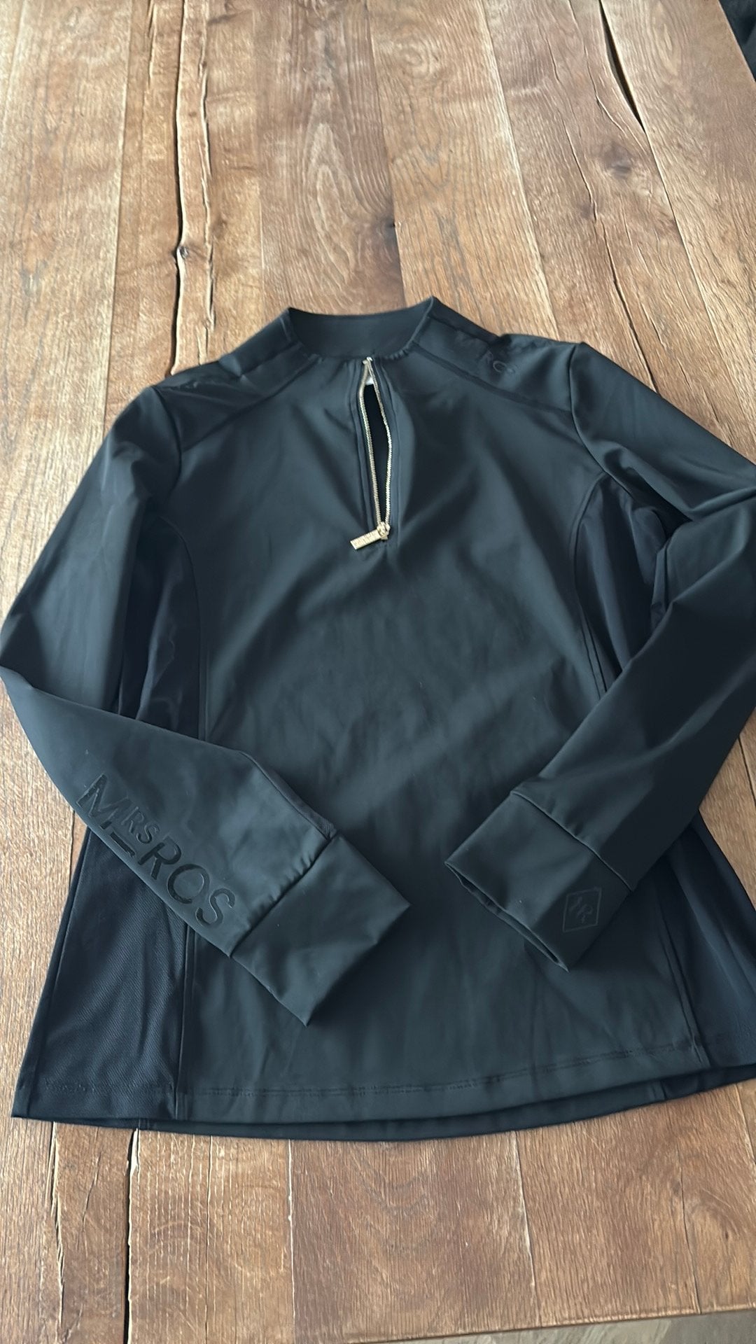 Mrs Ros paardrij shirt maat m zgan, Dieren en Toebehoren, Paardrijkleding, Dressuur, Ophalen of Verzenden, Zo goed als nieuw, Zwart