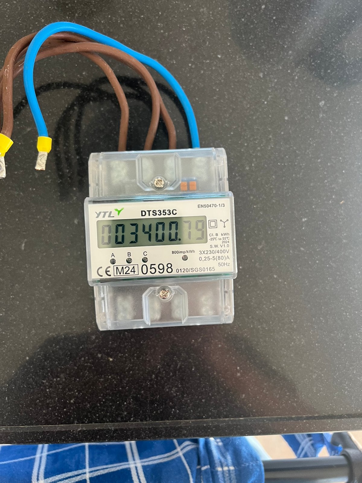 Drie fase kwh meter, Ophalen of Verzenden, Gebruikt