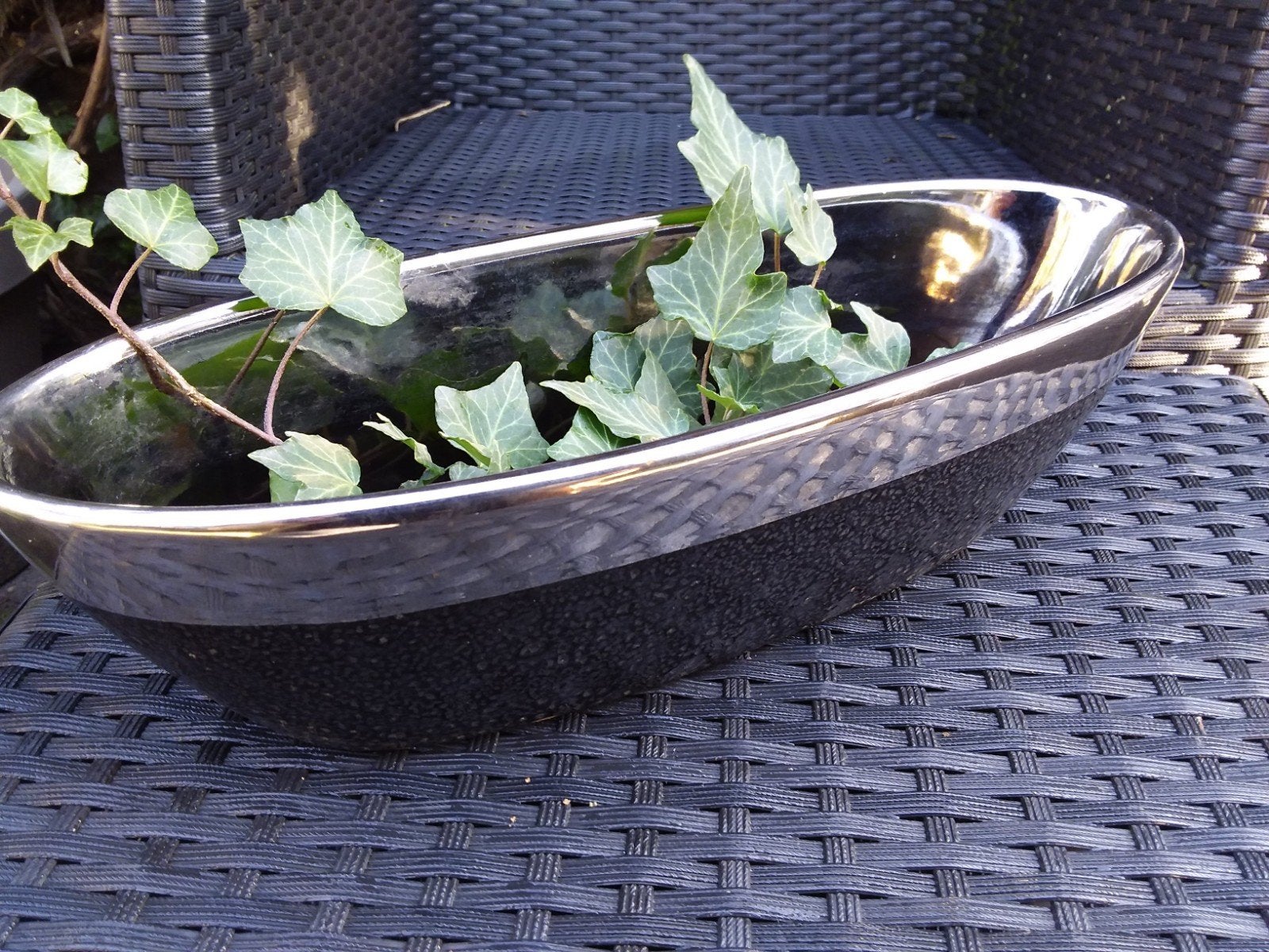 Ovale plantenschaal., Tuin en Terras, Steen, Gebruikt, Minder dan 30 cm, Ophalen of Verzenden