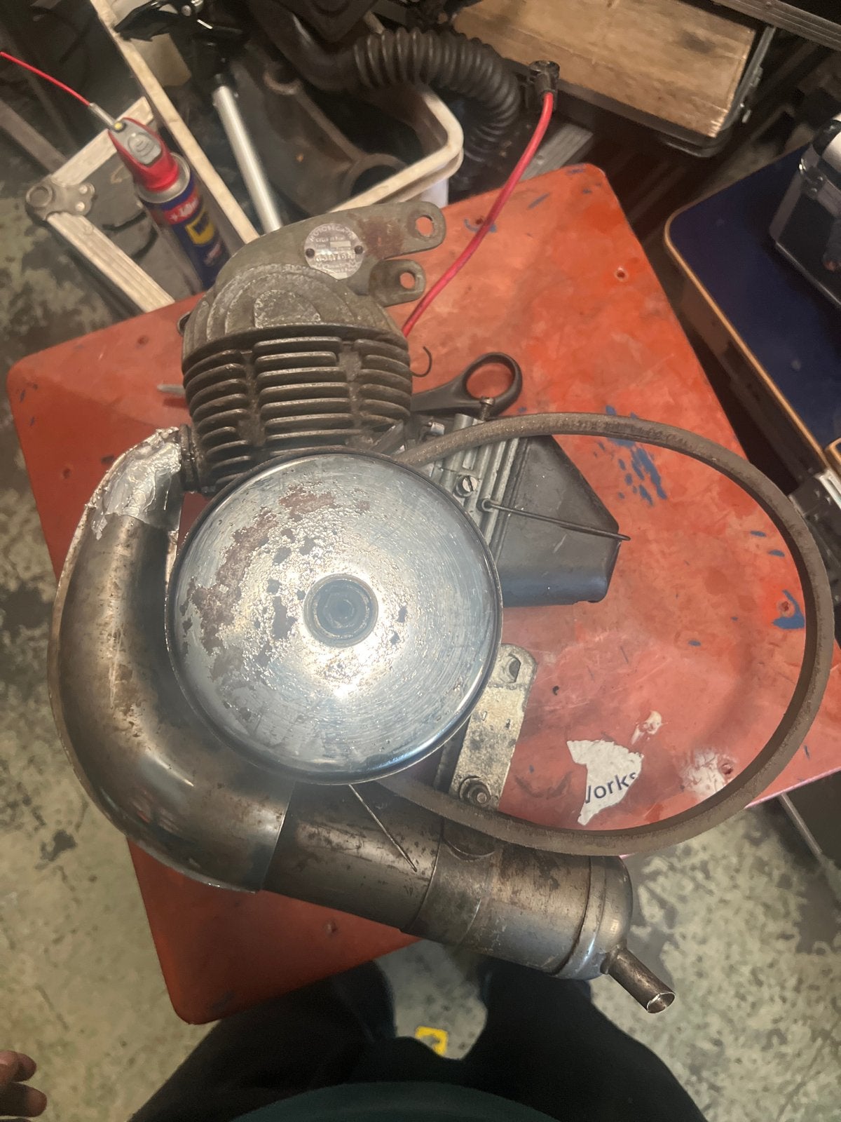 Mobylette motorblok met uitlaat - 49.9 cm³, Ophalen of Verzenden, Gebruikt, Blok, Overige merken