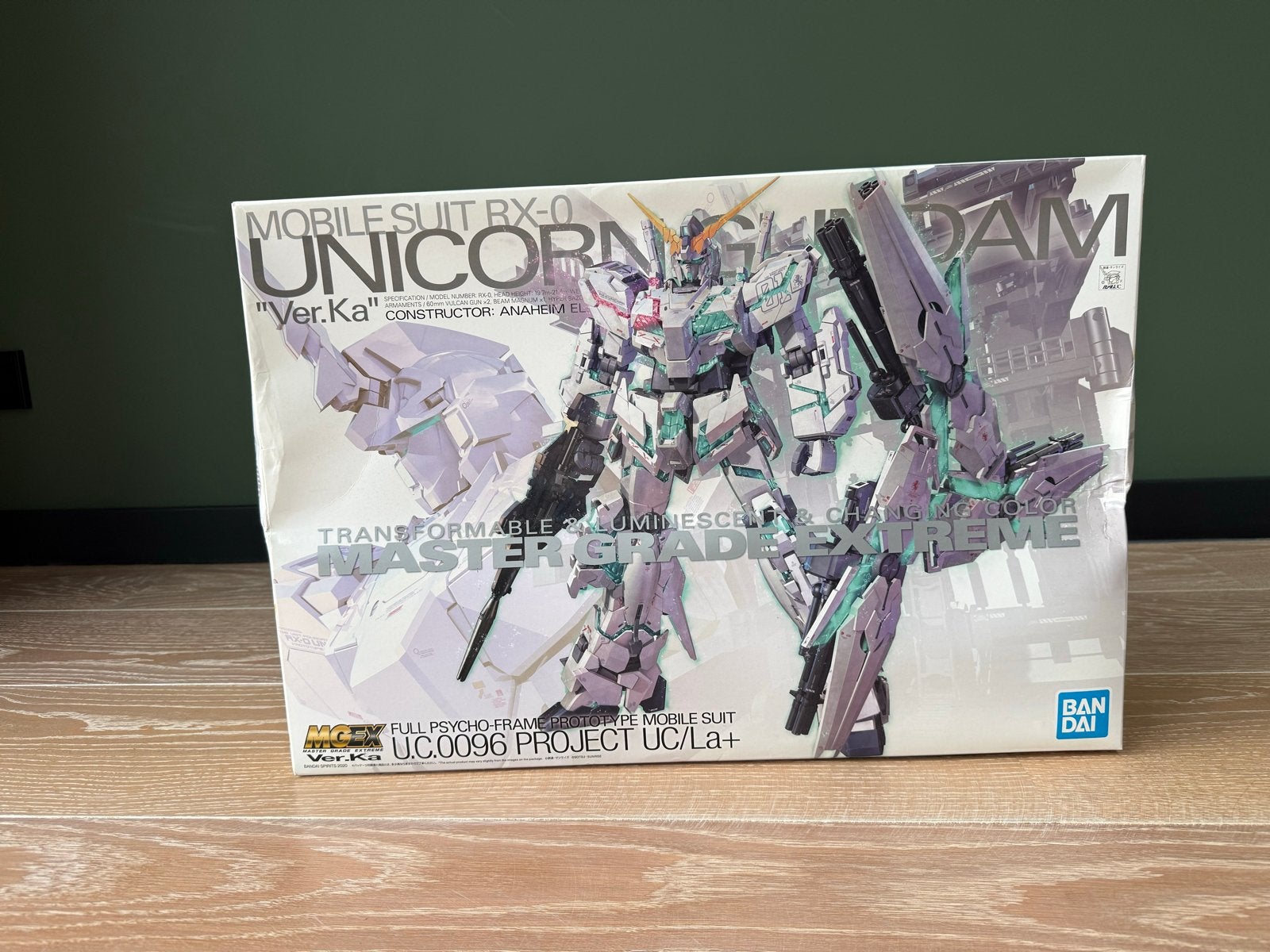 Bandai MGEX 1/100 Unicorn Gundam Ver.Ka + LED Unit, Ophalen of Verzenden, Nieuw, 1:35 tot 1:50, Figuur of Figuren