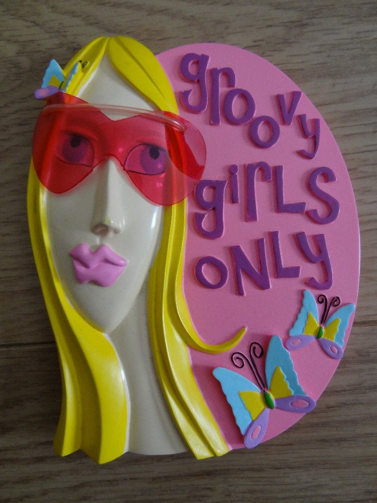 Wanddecoratie Groovy Girls Only, Hout, Decoratieobject, Ophalen of Verzenden, Zo goed als nieuw