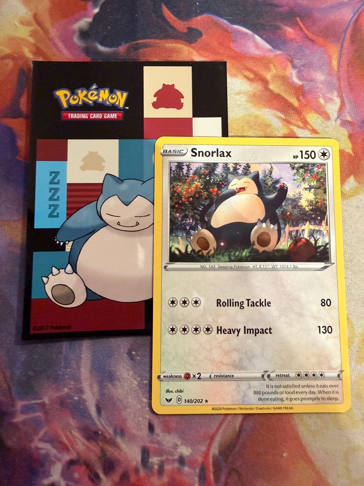 Pokemon Rare SNORLAX 140/202 (SWSH BaseSet), Verzenden, Zo goed als nieuw, Losse kaart