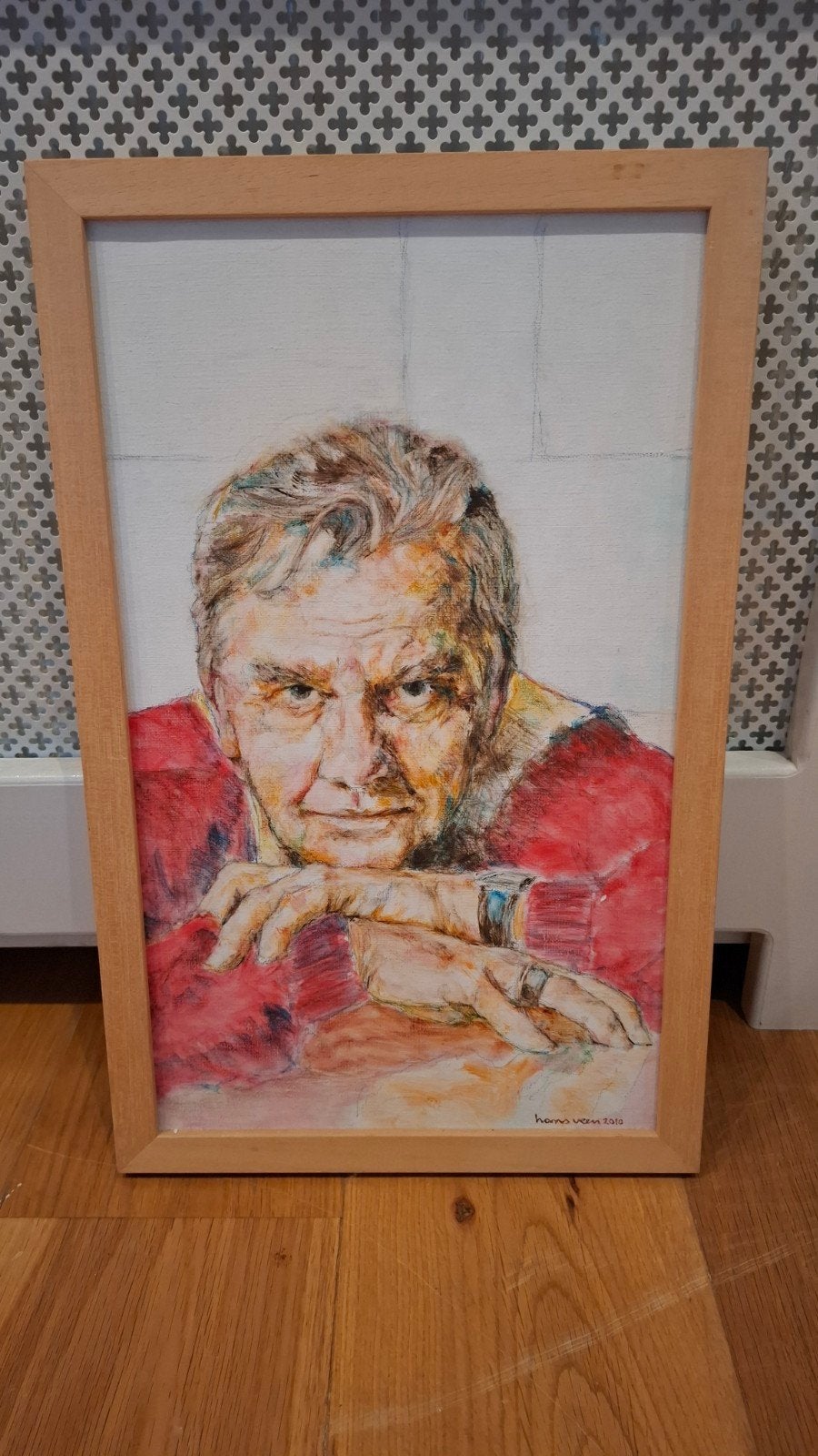 Portret van Willem Nijholt. Handgeschilderd en ingelijst, Antiek en Kunst, Ophalen of Verzenden, Handgeschilderd, Olieverf, Portret