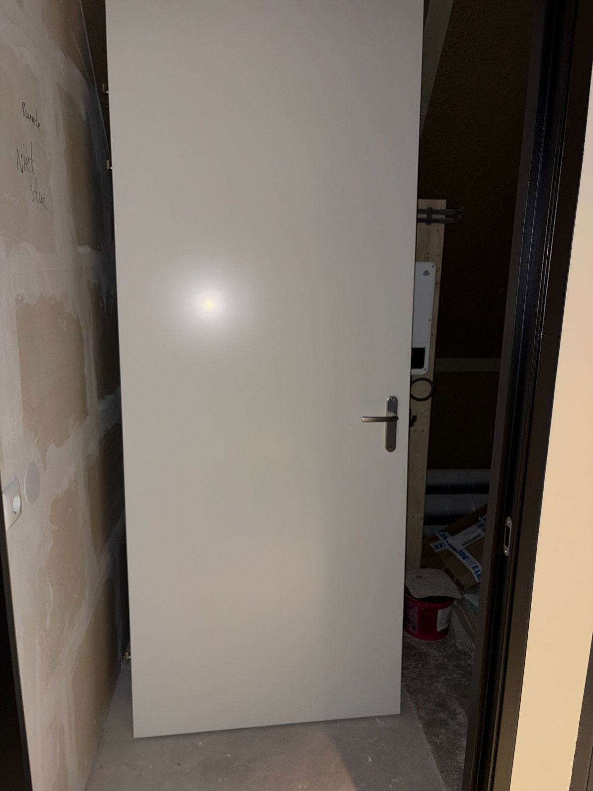 Svedex witte opdekdeur met stalen kozijn 90x230 incl klink, Ophalen, 80 tot 100 cm, 215 cm of meer, Binnendeur