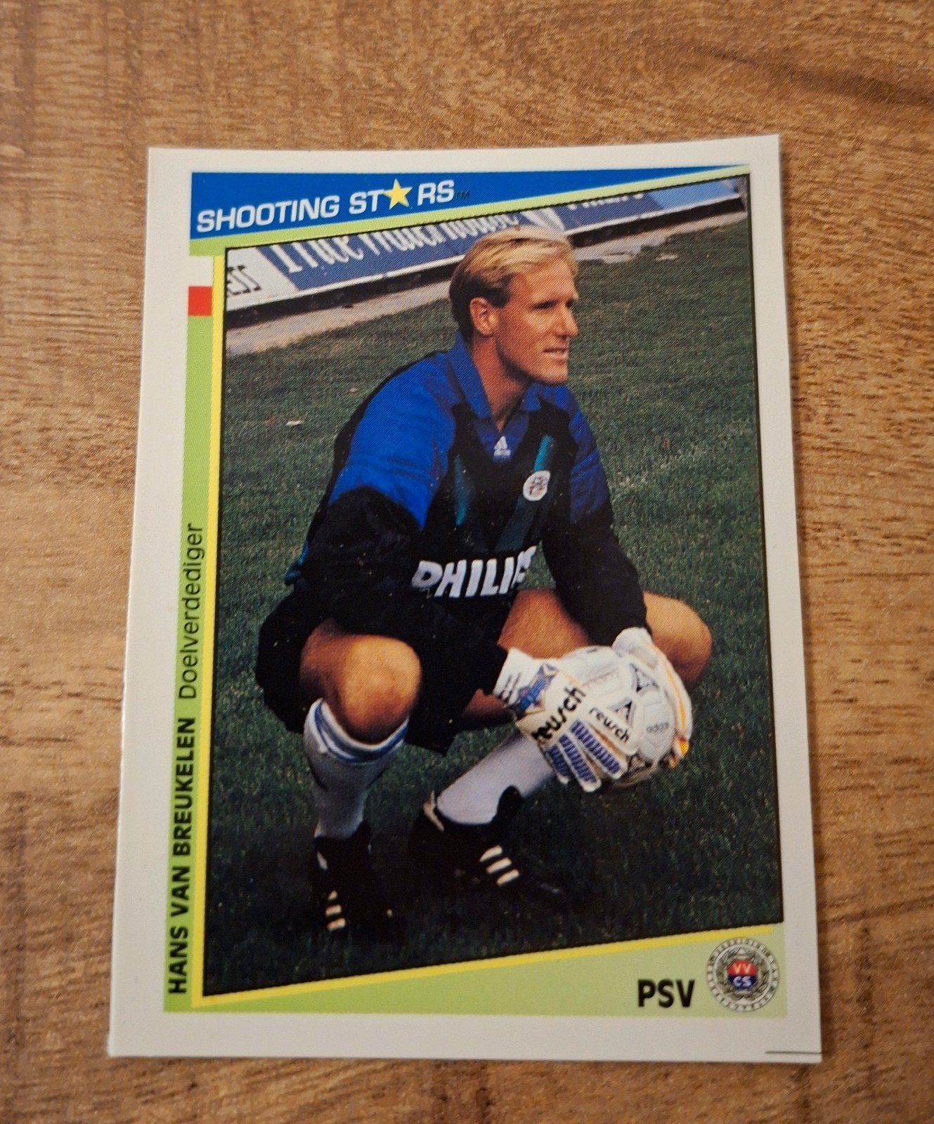 Shooting Stars 1992-1993 PSV Hans van Breukelen Voetbalkaart, Verzamelen, Ophalen of Verzenden, Zo goed als nieuw, PSV, Poster, Plaatje of Sticker