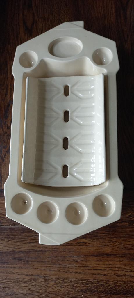 Aspergeschaal art-deco vintage Societé Ceramique Maestricht, Ophalen of Verzenden
