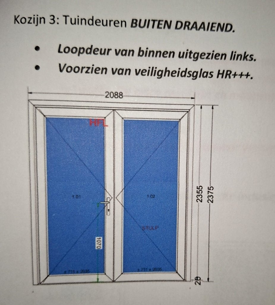 openslaande kunststof tuindeur, Doe-het-zelf en Verbouw, Ophalen, Kunststof, Deurkozijn, Zo goed als nieuw