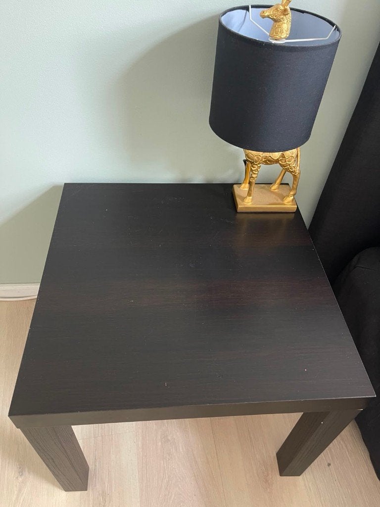 Bijzettafeltje, Minder dan 55 cm, Gebruikt, Vierkant, Hout
