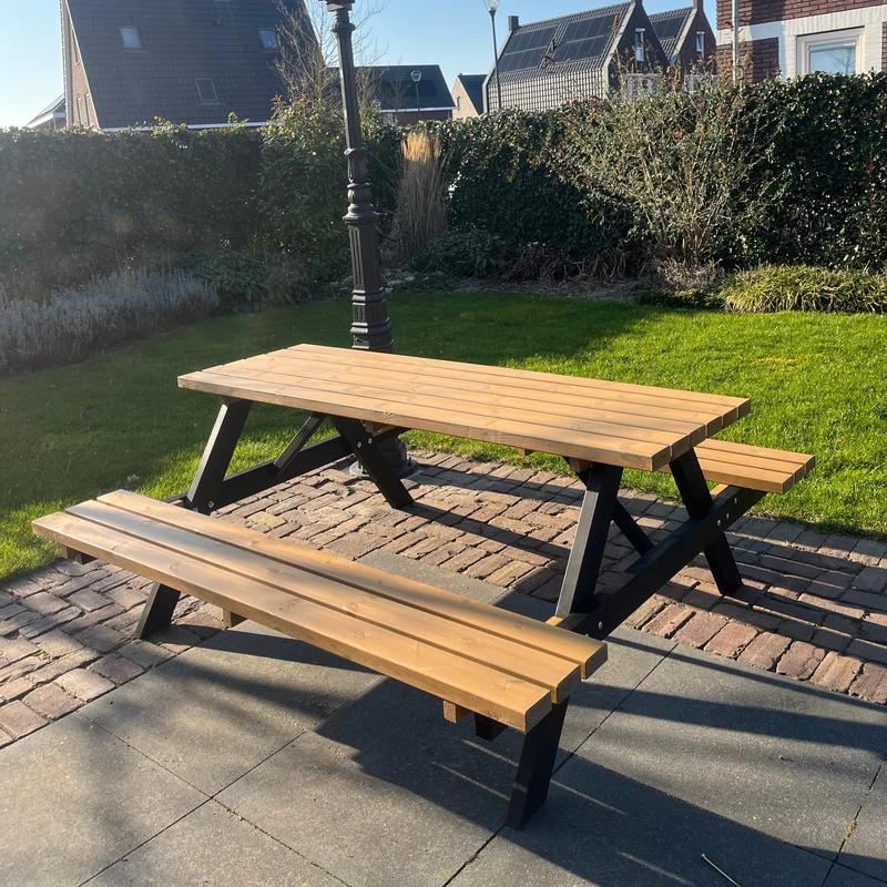 Nieuwe picknicktafel 180cm, Tuin en Terras, Ophalen, Nieuw, Inklapbaar, Rechthoekig