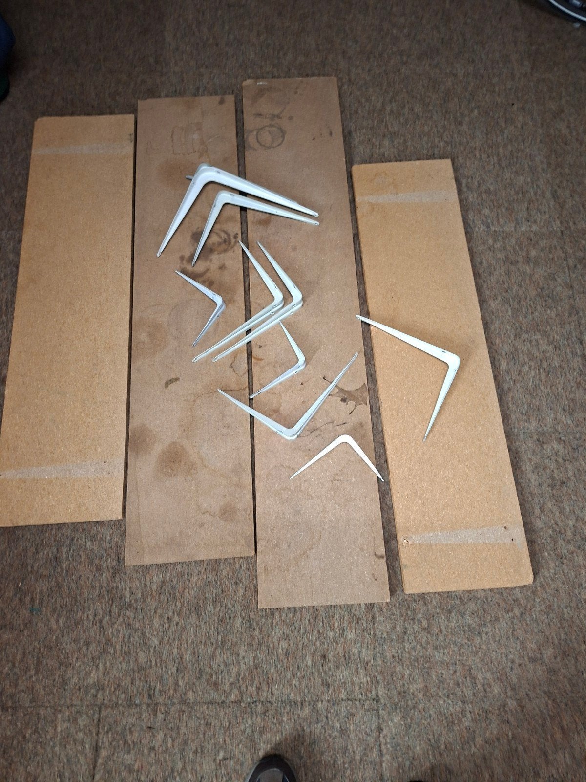 4 planken + dragers, Doe-het-zelf en Verbouw, Hout en Planken, Ophalen