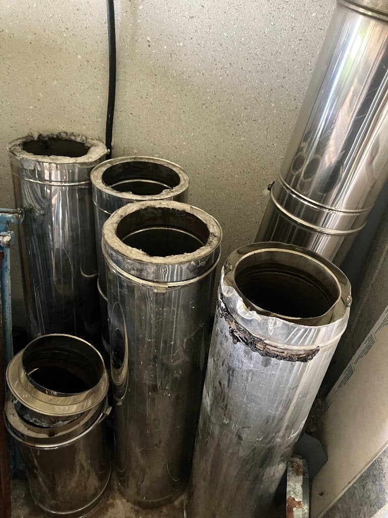 Dubbelwandige kachelbuizen 200mm inwendig, Huis en Inrichting, Kachels, Gebruikt, Inbouw, Houtkachel, Hout, Ophalen
