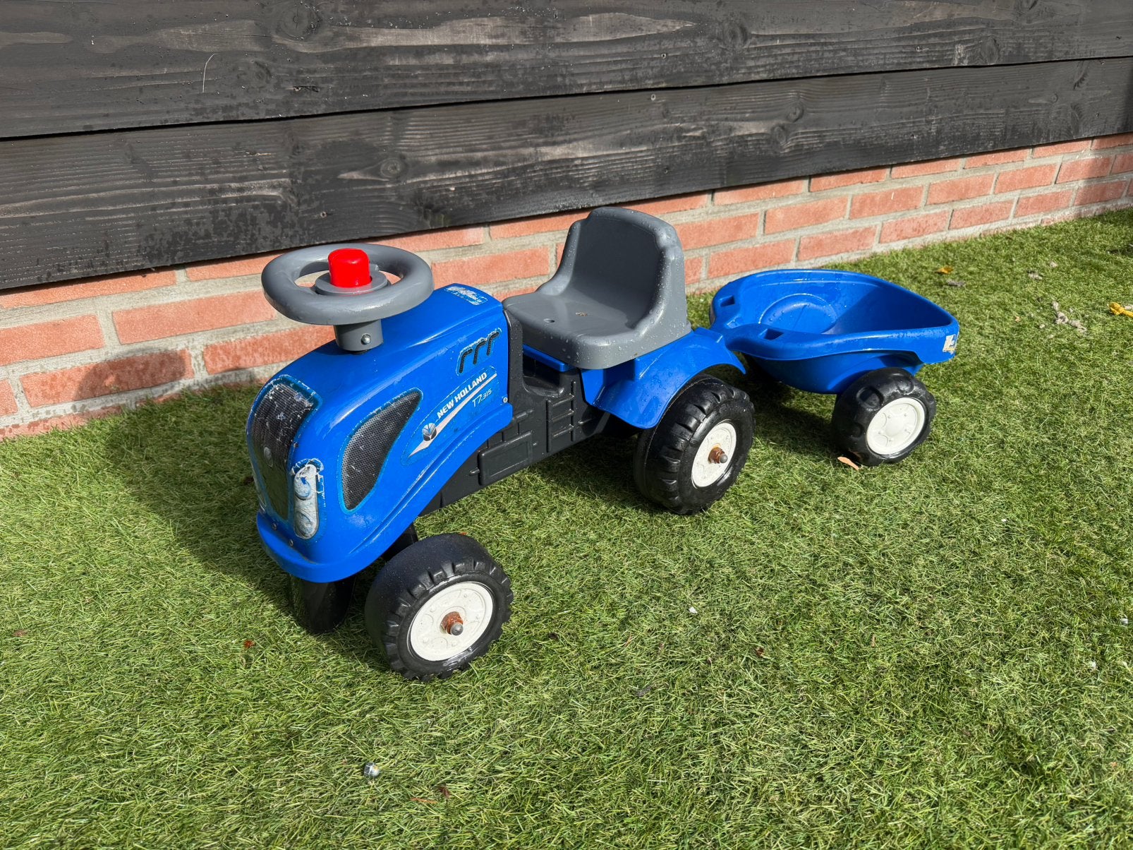 Kleine loop tractor, Kinderen en Baby's, Ophalen, Zo goed als nieuw, Overige merken, Met kar of aanhanger