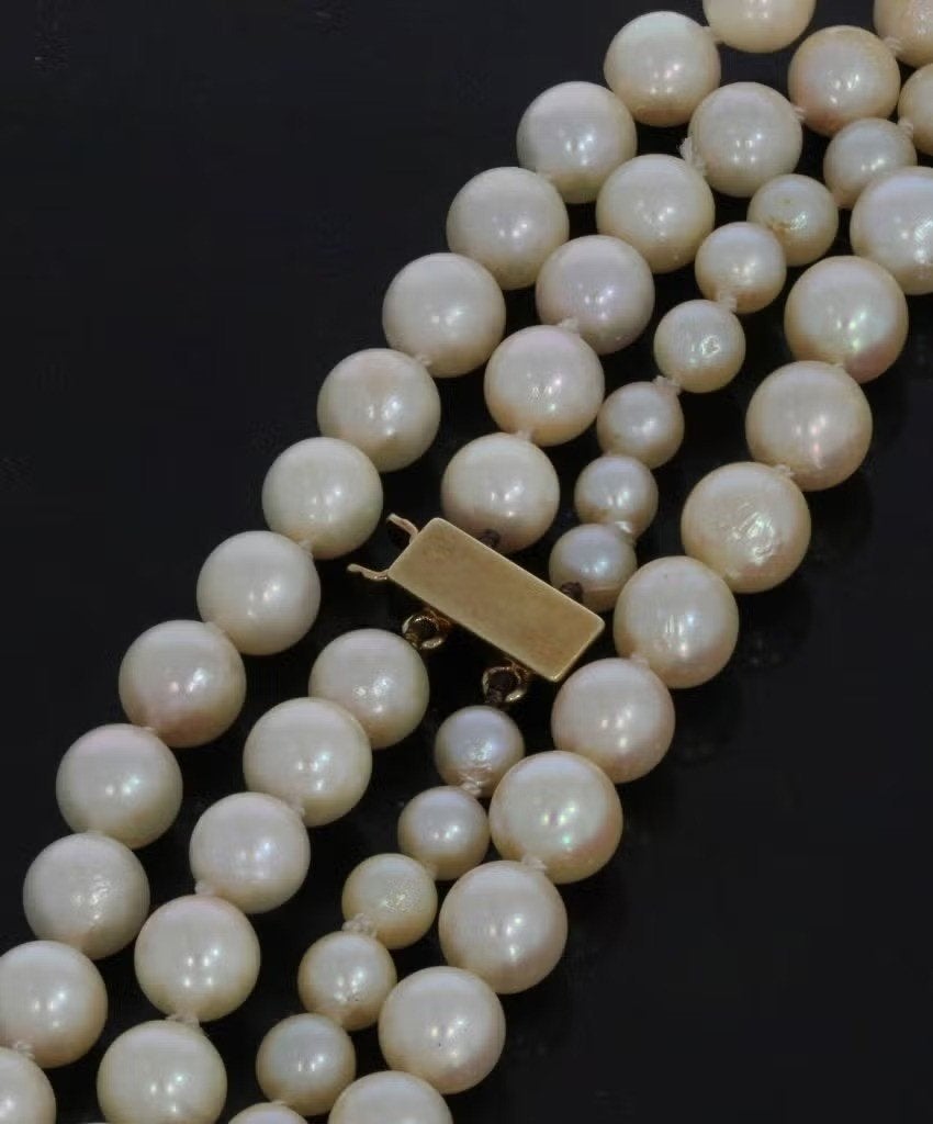 Parel vintage ketting fraai 14k gouden sier slot dame, Voordeelsieraden, Ophalen of Verzenden, Zo goed als nieuw, Postbus 163, 8320 AD Urk