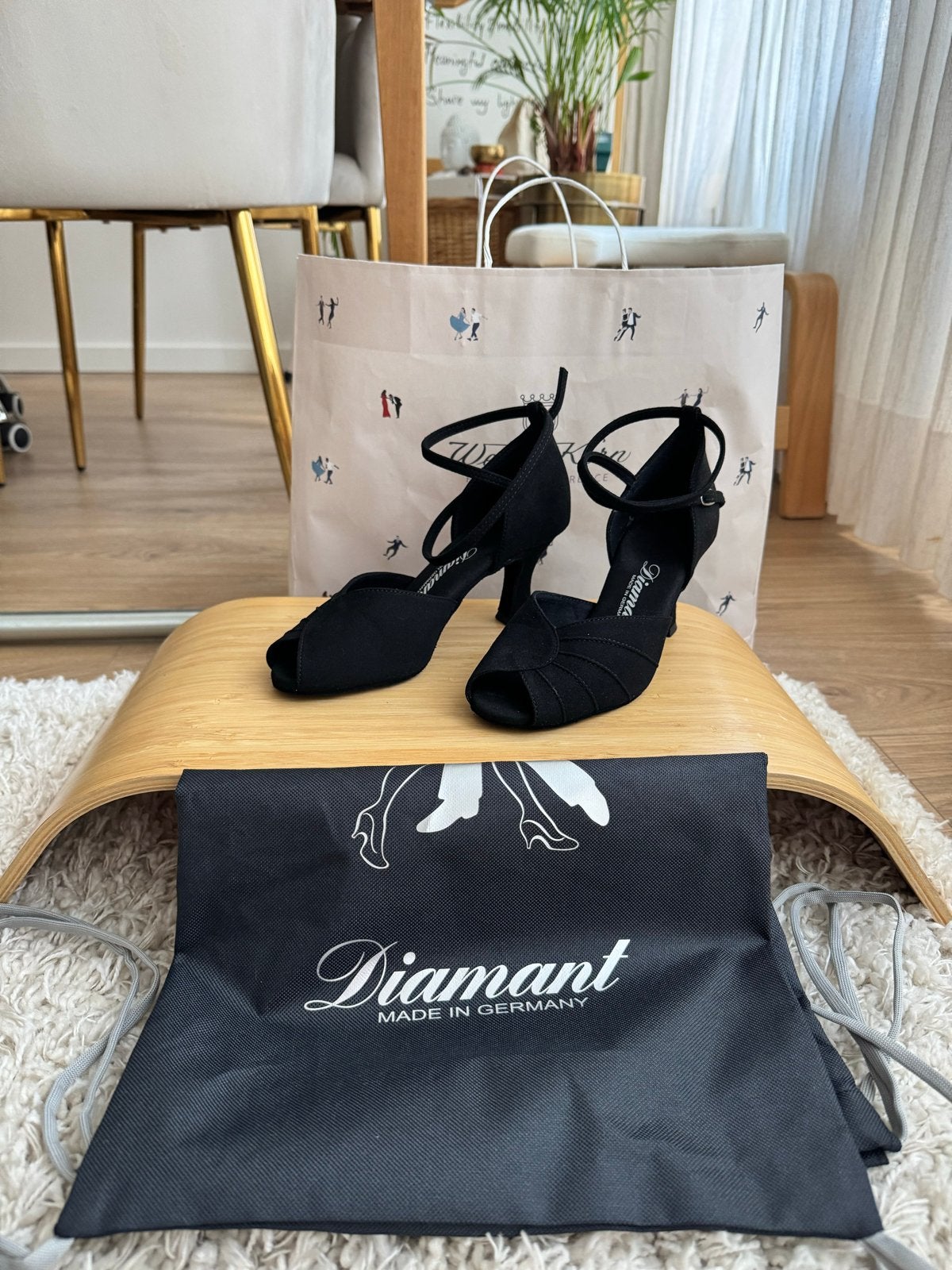 Diamant Salsa Dansschoenen Leer Maat 36-37, Ophalen, Nieuw, Zwart, Dansschoenen