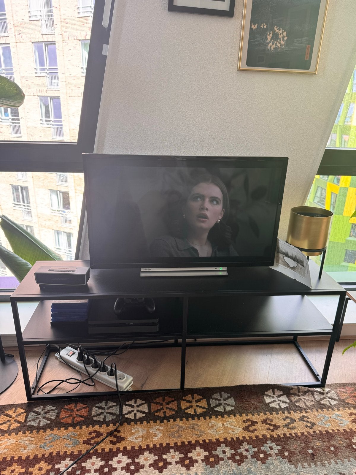 Modern Zwart TV-meubel - 120x30x45 cm, Huis en Inrichting, Kasten | Televisiemeubels, Ophalen, Gebruikt, 100 tot 150 cm, Minder dan 100 cm