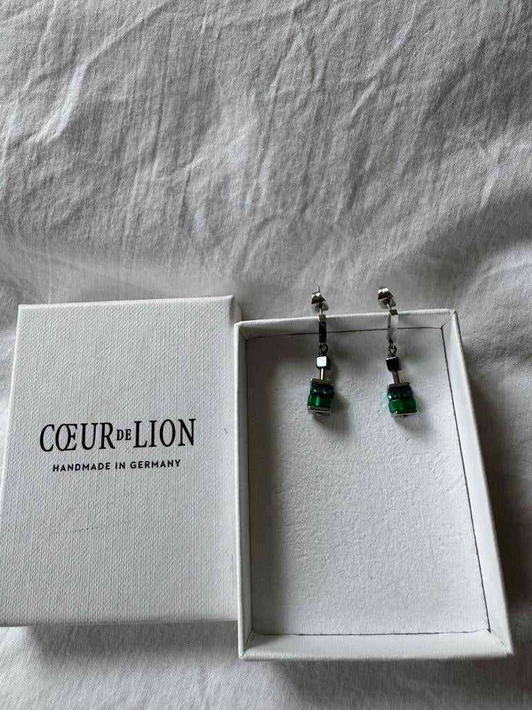 Coeur de Lion GeoCube collectie. Oorhangers nieuw, Sieraden, Tassen en Uiterlijk, Ophalen of Verzenden, Zo goed als nieuw, Groen