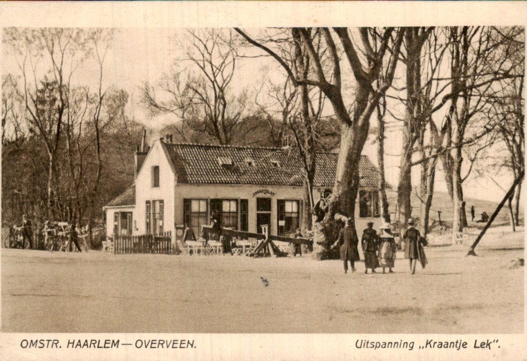 Haarlem - Uitspanning Kraantje Lek - Overveen, Ophalen of Verzenden, 1920 tot 1940, Gelopen, Noord-Holland