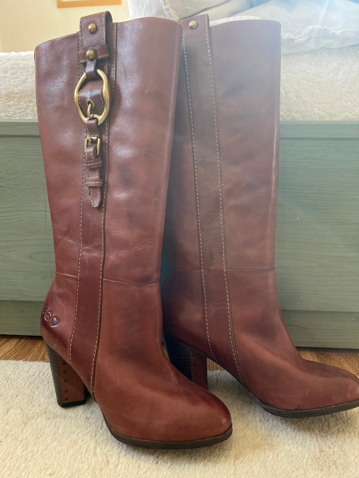 Laarzen NIEUW  dameslaarzen cognac Lucky Brand 37-38, Kleding | Dames, Ophalen of Verzenden, Zo goed als nieuw, Bruin, Hoge laarzen