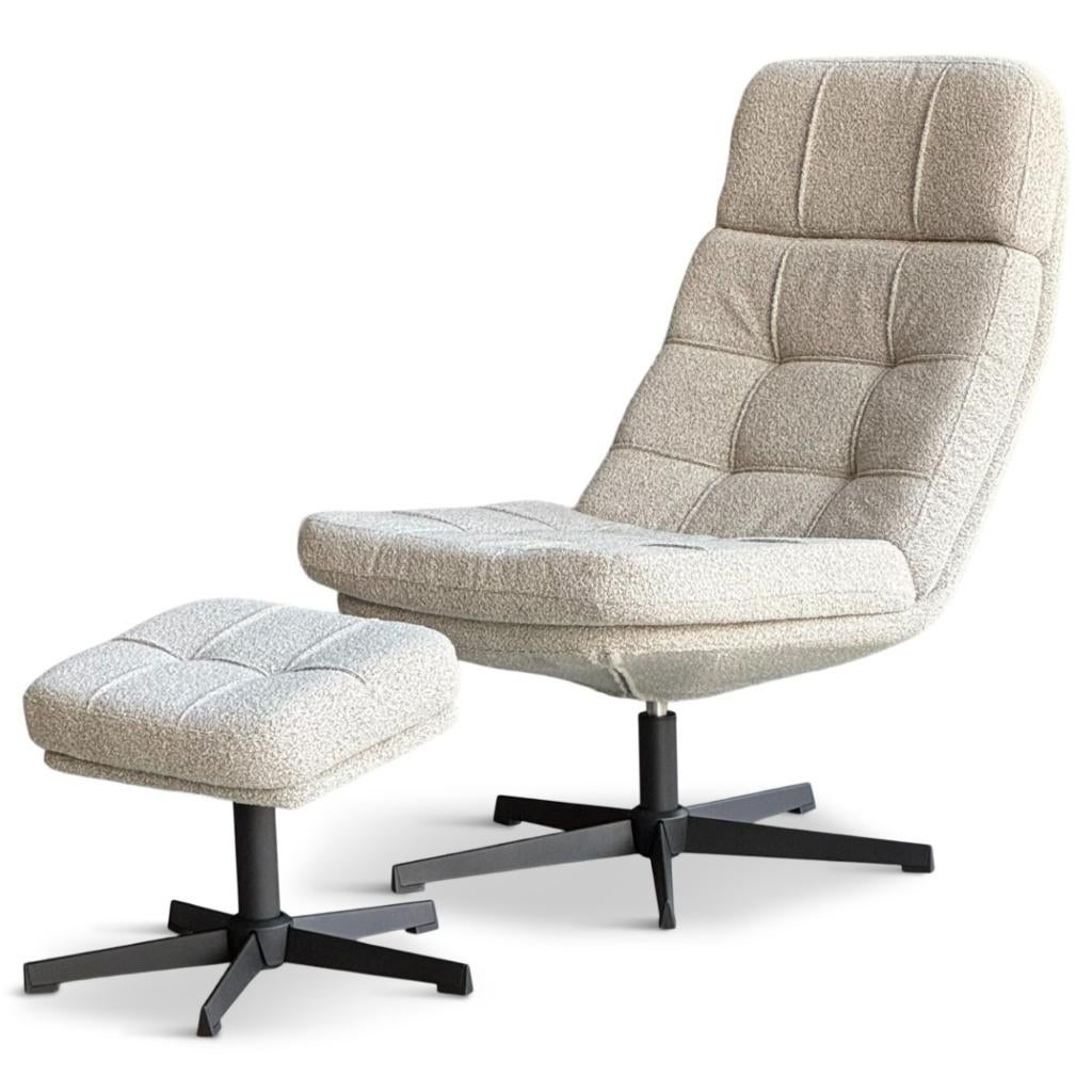 Relaxfauteuil Brecht Met Voetenbank, Minder dan 75 cm, Leer, Nieuw, Ophalen of Verzenden