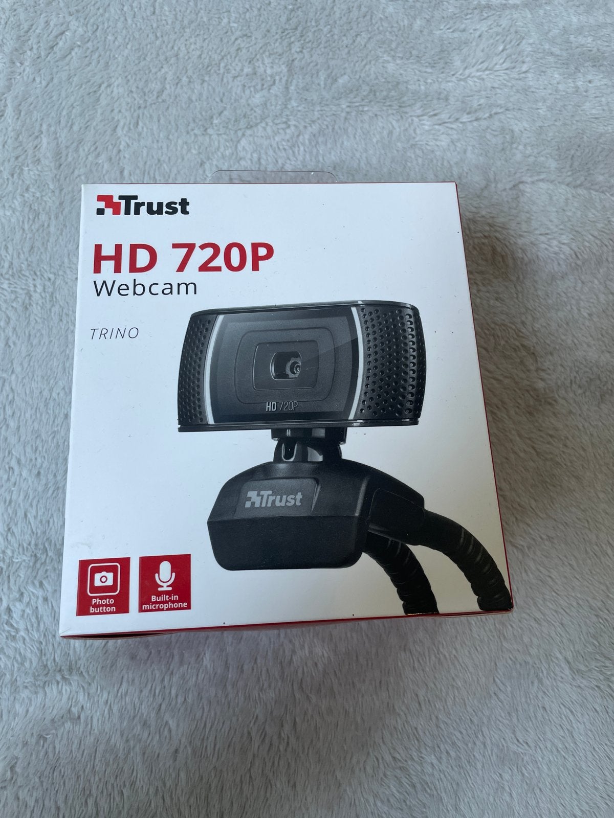 Trust Trino HD 720P Webcam met ingebouwde microfoon, Computers en Software, Webcams, Nieuw, Ophalen of Verzenden, Windows, Monitorclip
