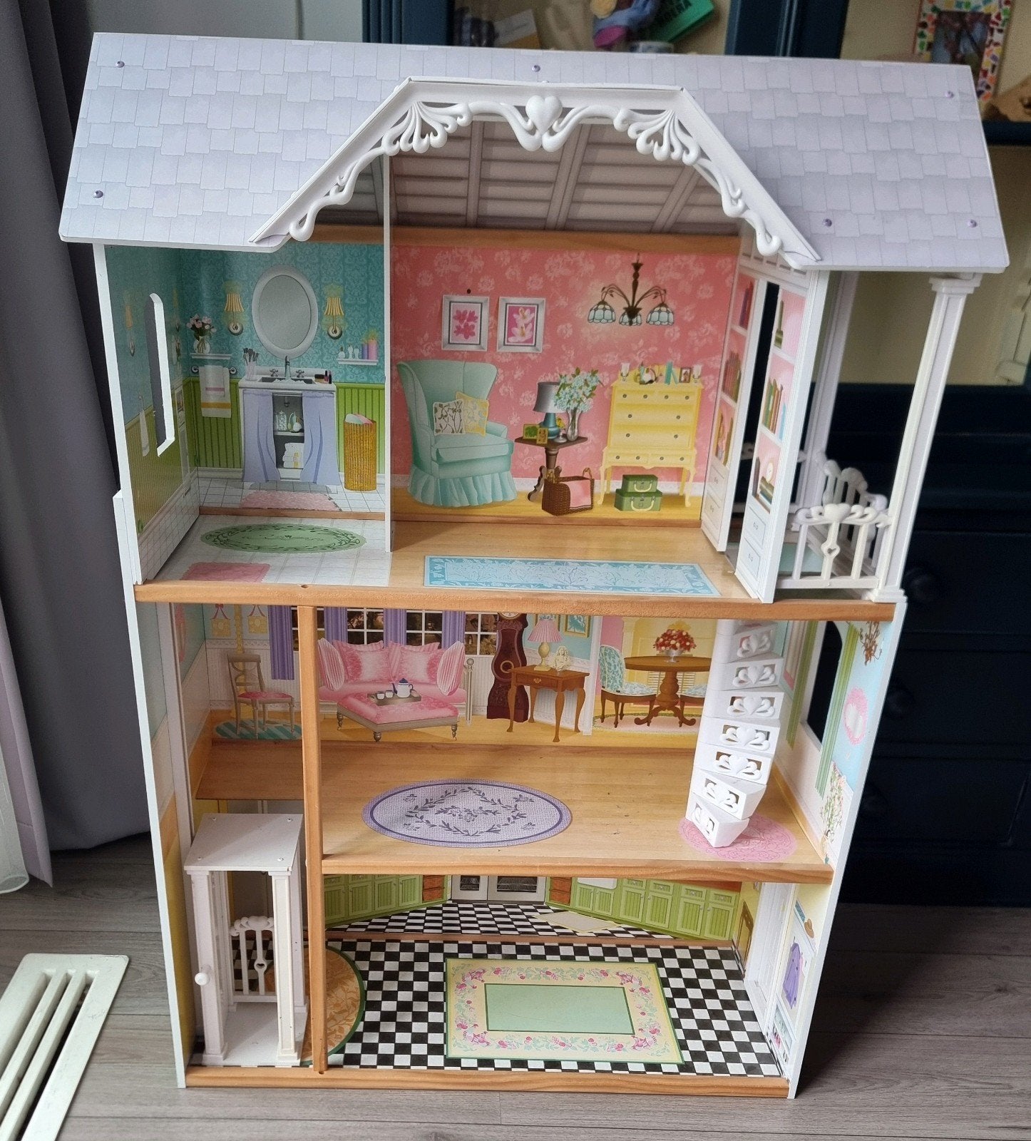 Kidkraft poppenhuis barbiehuis (weinig meubeltjes), Ophalen, Gebruikt, Poppenhuis