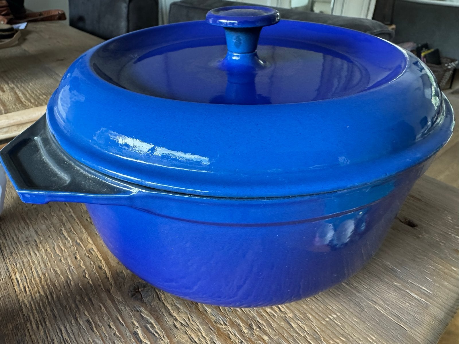 Blauwe gietijzeren braadpan met deksel, Met deksel, Nieuw, Ophalen of Verzenden, Overige merken